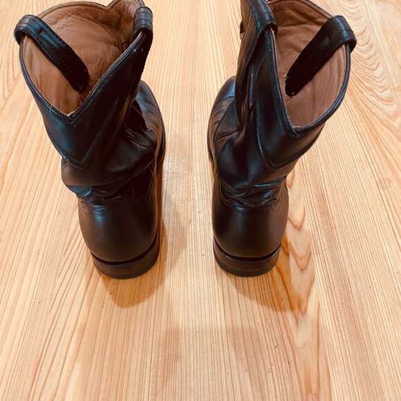 Cuero "The Austin" Leather Western Boots, Black Mens Size 7 D (Womens Size 9) - Picture 4 of 14